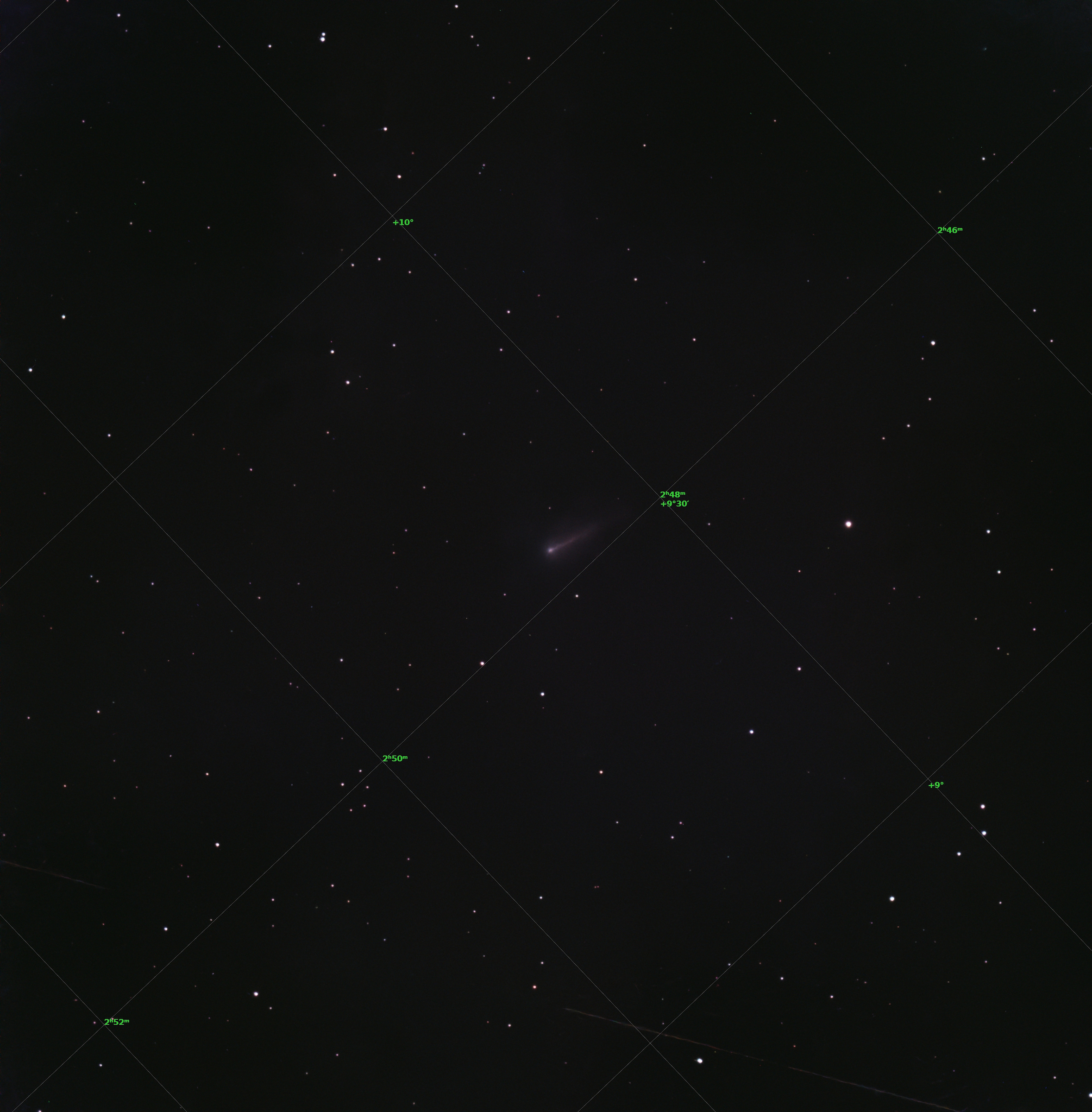 Comet 220P/McNaught viewed from my backyard with a Vespera Pro 2 Telescope. Composite of 48 exposures (480 sec).